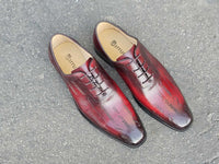 Carrucci Embossed Wholecut Oxford