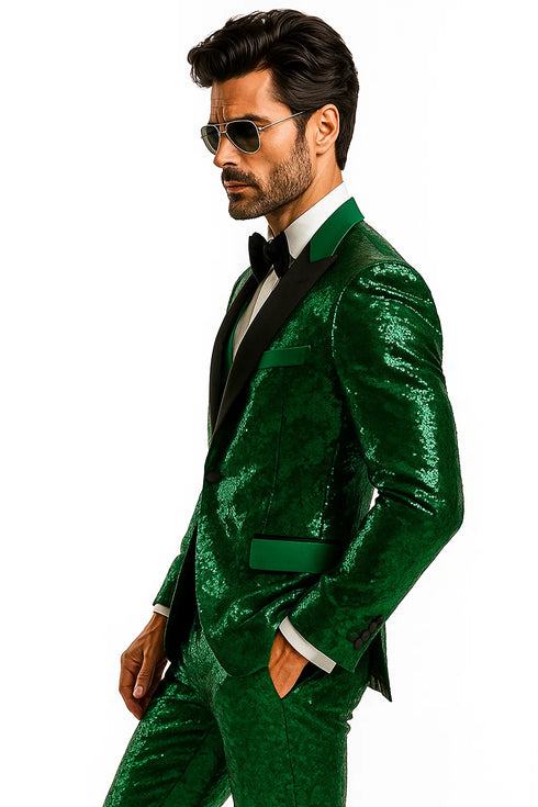 Emerald Green Glitter Suit