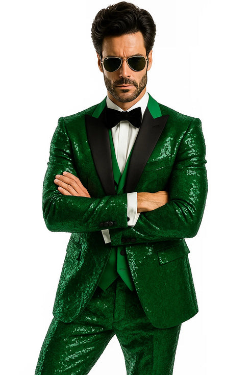 Emerald Green Glitter Suit