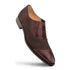 Brown Ostrich and English Suede Gored Slip On Dress Shoes for men By Mezlan Made In Spain Brand