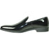 Bravo Mens Classic Plain Toe Slip on Patent Loafer Tuxedo Shoe in Black