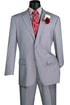 Nola Collection - Light Gray Regular Fit 2 Piece Suit Flat Front Pants with 2″ Elastic Waistband