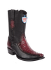 Wild West Botas de Avestruz Horma Dubai Toe Faded Burgundy
