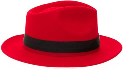 Grayson Fedora Crushable 100% Australian Wool Traveler Two Tone Red Hat