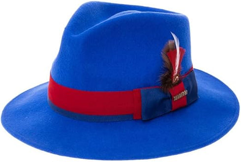 Grayson Fedora Crushable 100% Australian Wool Traveler Two Tone Blue Hat