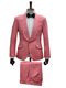 Mens Coral 2-Piece Slim Fit Suit – 1 Button Shawl Lapel with Flat Front Pants