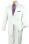 White Wedding Suit For Men - Perfect For Groom - Mens Modern Fit Two Button Poplin Suit In White