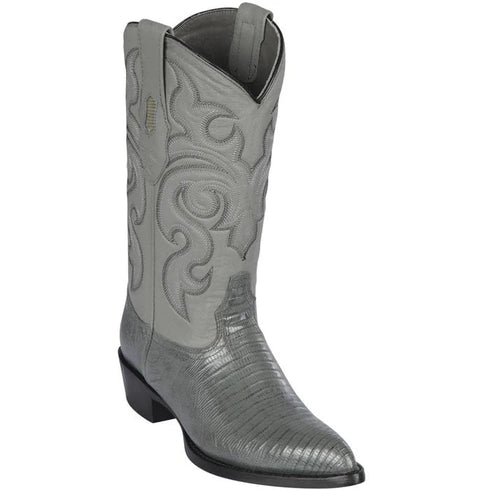 Los Altos Boots - Mens Dress Cowboy Boot - Low Priced Grey Teju Lizard Boots- in Grey