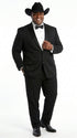 Mens 1 Button Western Cowboy Wedding Tuxedo Black
