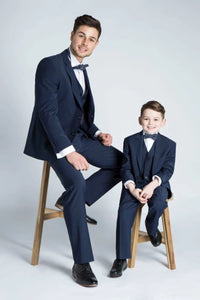 Father Son Duo Suit Stylish Navy Blue Suit Party & Events Wear Matching Suit