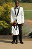 White Tuxedo Suit For Father & Son Perfect For Wedding Events & Parties