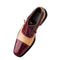 Mens Ferrini Alligator Cap Toe Dress Shoe in Burgundy & Tan