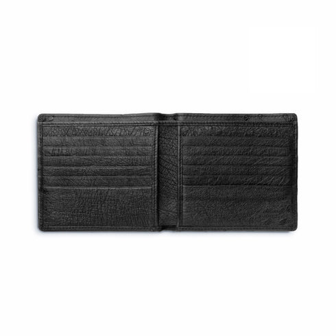 Mens Full Ostrich Quill Hipster Wallet in Black