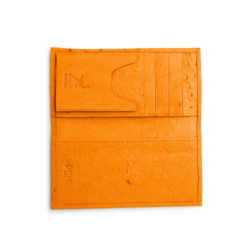 Smooth Ostrich Checkbook Cover in Buttercup