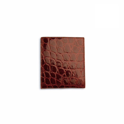 Mens Alligator Hipster Wallet in Cognac