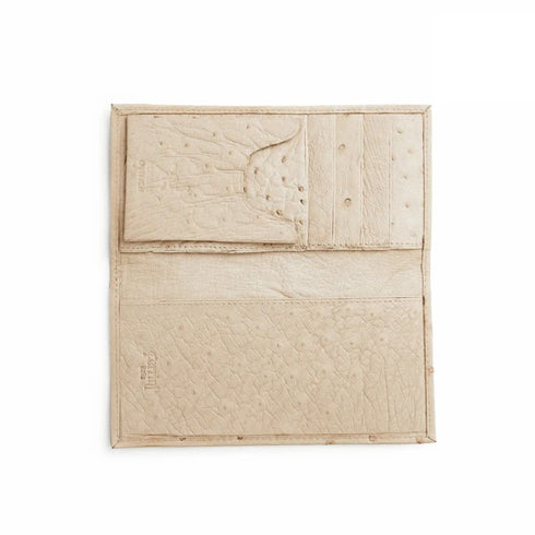 Ferrini Smooth Ostrich Checkbook Winter White