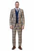 Statement Men’s 100% Wool 3-Piece Suit – Vibrant Color Contrast Modern Fit