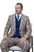 Statement Men’s 100% Wool 3-Piece Suit – Vibrant Color Contrast Modern Fit