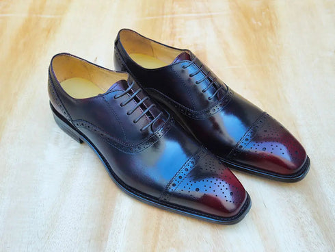 Five Eyelets Cap Toe Calfskin Oxford Carrucci