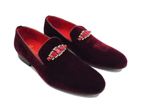 Formal Velvet Loafer with studs Carrucci