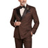 Mens Regular Fit Double Breasted Tuxedo with Satin Lapel and Bow Tie - Brown