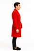 Full Length Overcoat - Wool Belted Topcoat Red peacoat - Long red coat