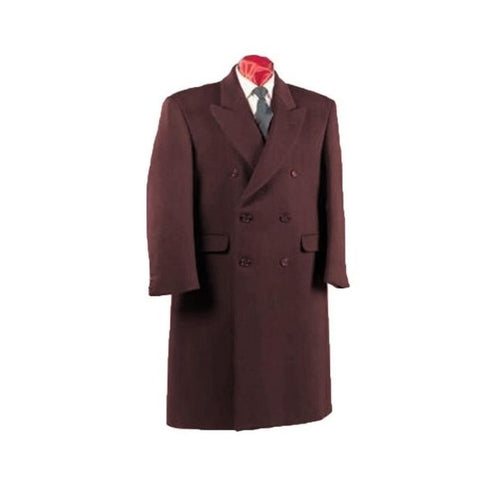 Fully Lined Double Breasted Wool Long Overcoat