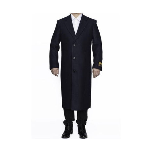 Full Or 3/4 Length Men's 3 Button Heavy Peacoat - Mens Heavy wool topcoat Men's Dress Long Coat Available In 20 Colors