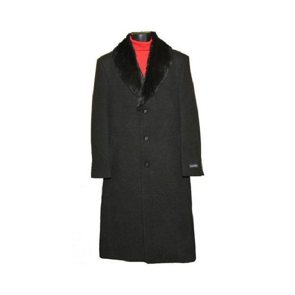 SINGLE BREASTED WOOL FULL LENGTH OVERCOAT
