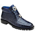 Belvedere  Gallardo Navy Blue Genuine Crocodile Tractor Sole Ankle Boots