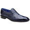 Belvedere Genova Navy Blue Genuine Alligator Slip-On Shoes