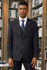 Men's Stacy Adam's Two Button Fancy Vested Suit in Midnight Black