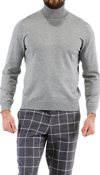 MENS GREY PULLOVER TURTLENECK SWEATER