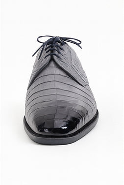 Los Altos Men's Gray  Crocodile Shoes Gator Shoes