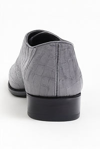 Los Altos Men's Gray  Crocodile Shoes Gator Shoes