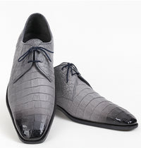 Los Altos Men's Gray  Crocodile Shoes Gator Shoes