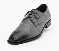 Los Altos Men's Gray  Crocodile Shoes Gator Shoes