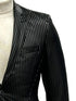 Mens One Button Side Vent Peak Lapel Suit Black