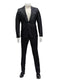 Mens One Button Side Vent Peak Lapel Suit Black