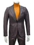 Mens Slim Fit One Button Peak Lapel Suit Brown