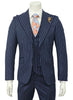 Navy Pinstripe Slim Fit 3-Piece Suit — front view