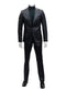 Mens Two Piece Slim Fit Suit One Button Notch Lapel Suit Black