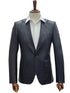 Mens 1 Button Slim Fit Leather Suit Black