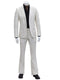 Mens 1 Button Slim Fit Leather Suit Bone