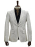 Mens 1 Button Slim Fit Leather Suit Bone