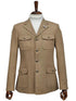 Mens Giovanni Testi Beige 2-Piece Suit – Slim Fit 4-Button Blazer with Patch Pockets