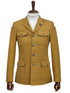 Mens Giovanni Testi Slim Fit 2 Piece Suit Mustard – 4 Button Notch Lapel & Flap Pockets