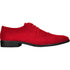 Bravo Mens Vegan Suede Wedding & Prom Wingtip Lace Up Dress Shoe in Red