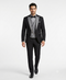 Men’s Black And White Lapel 3 Piece Tuxedo Suit with Silver Gray Satin Lapel | Formal Wedding Prom Suit Set