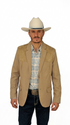 Men's Suede Cowboy Blazer Ultra Slim Fit Mens Western Suede Blazer in Color "Khaki"